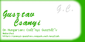 gusztav csanyi business card